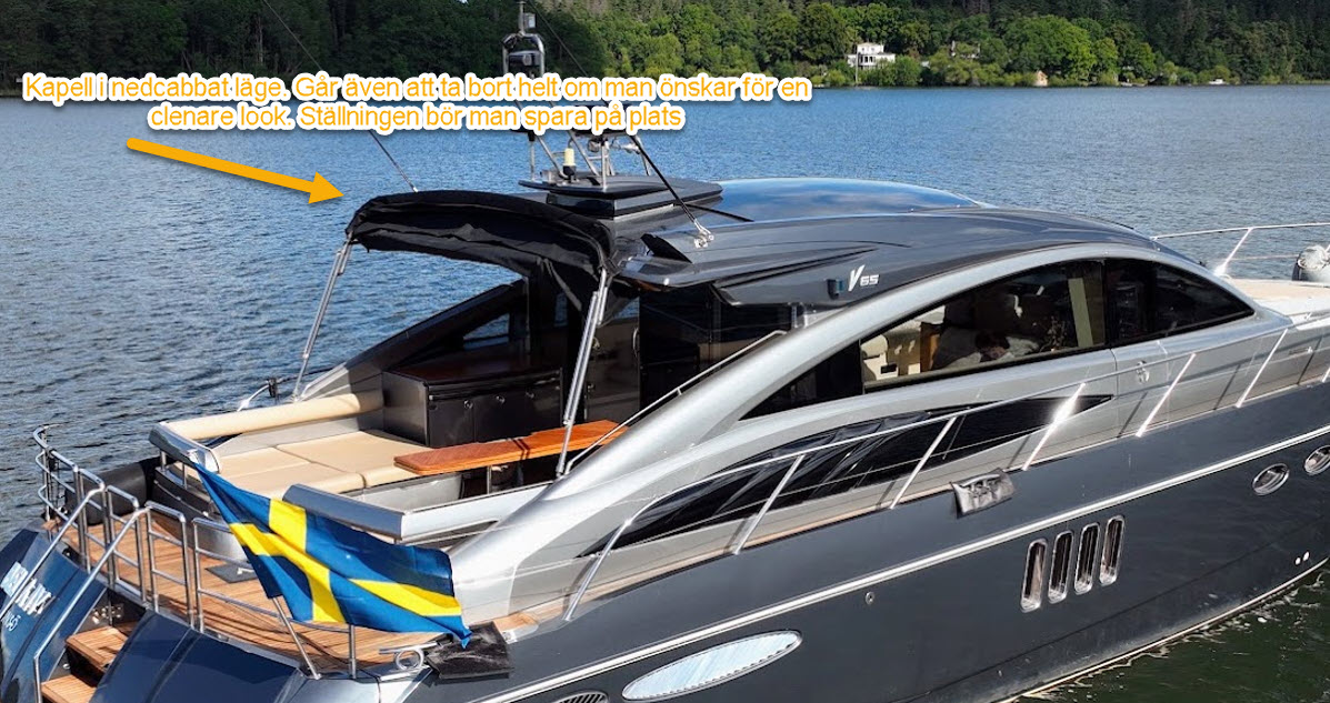 Princess V65 med akterkapell nedcabbat
